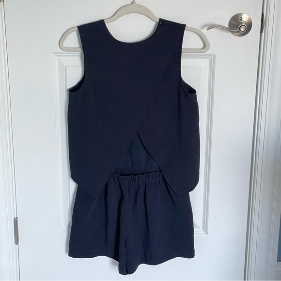 Club Monaco Lyndsey Navy Open Back Romper with Snaps - 35681 - Picture 5 of 12